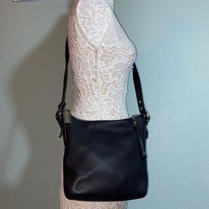 Like new Coach Vintage Legacy Slim Duffle Black Leather Crossbody Bag 9326